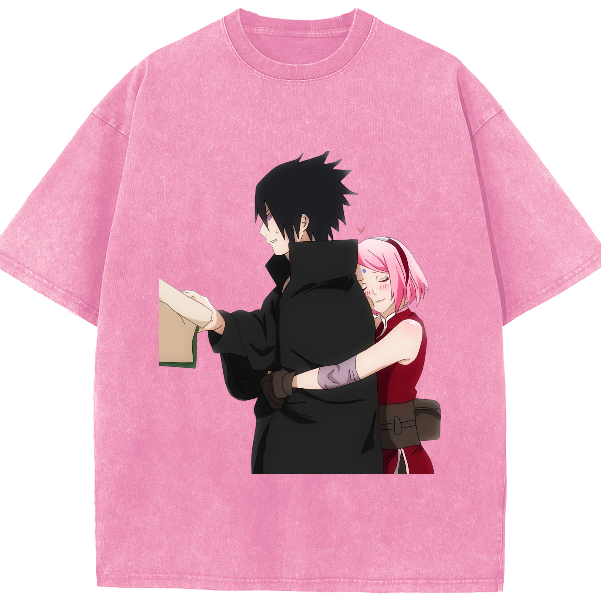 （画像用） NARUTO -ナルト- うちは サスケ Uchiha Sasuke 綿100% ヴィンテージ風 半袖Tシャツ（フロントプリント）